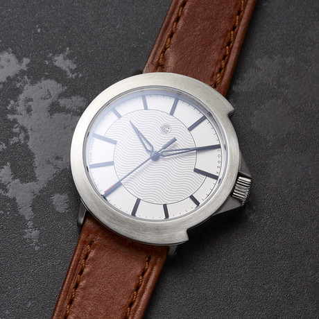 Codek Spiral Opaline White Automatic + Tan Strap