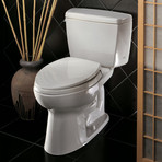 TOTO Eco Drake Elongated Two-Piece Toilet, E-Max Flushing System, White