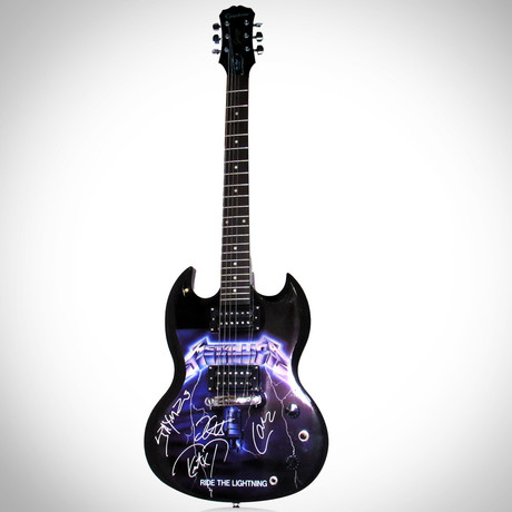 Metallica Ride The Lightning // Band Autographed Guitar