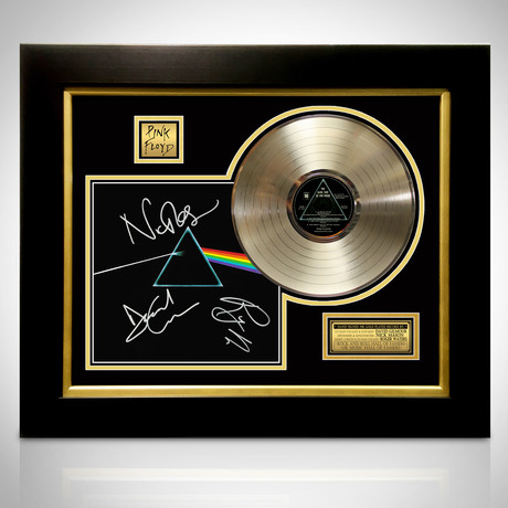 Pink Floyd Dark Side Of The Moon // Signed 24K Gold Plated Record // Custom Frame