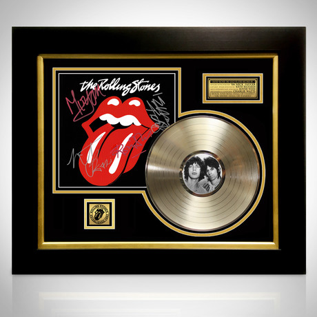 The Rolling Stones // Signed 24K Gold Plated Record // Custom Frame