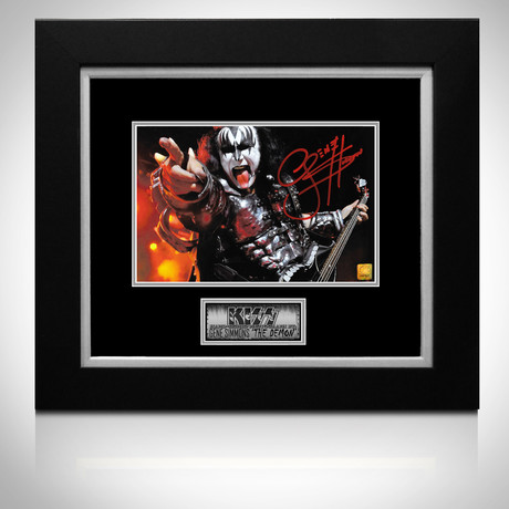 Kiss // Gene Simmons Signed Photo // Custom Frame