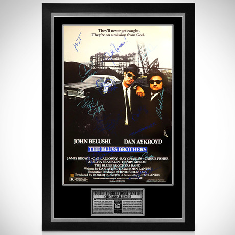 Blues Brothers // Cast Signed Poster // Custom Frame