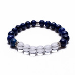 Two Toned Beaded Bracelet // Navy + Clear