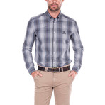 Charles Plaid Shirt // Gray + Blue (S)