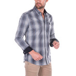 Charles Plaid Shirt // Gray + Blue (S)