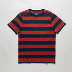 Yorsh Knit Tee // Navy + Red (XL)