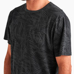 Well Worn Print Knit Pocket Tee // Black (L)