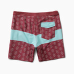 Chiller Blue Stripe Board Shorts // Red (30)