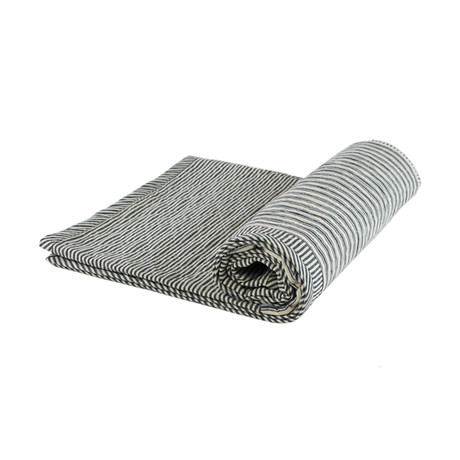 Toulouse Cotton Ticking Quilt Blue