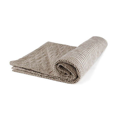 Toulouse Cotton Ticking Quilt Brown