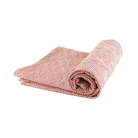 Toulouse Cotton Ticking Quilt Red