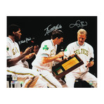 Larry Bird & Kevin McHale & Robert Parish Triple Signed Boston Celtics Bird Retirement Night 16x20 Photo