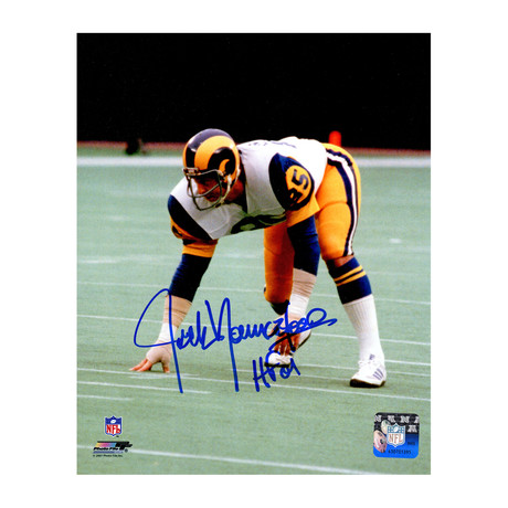 Jack Youngblood Signed Los Angeles Rams Stance 8x10 Photo w/HF'01