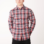 Double Faced Plaid Shirt // Red (L)