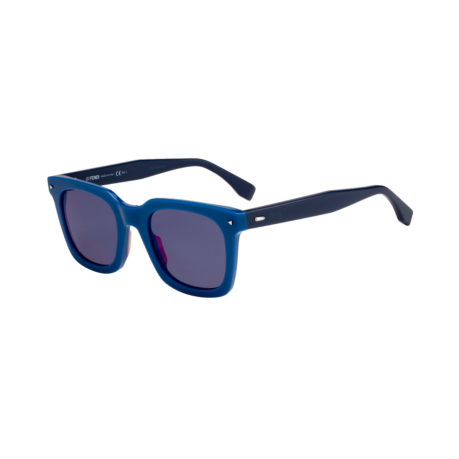 Squared Sunglasses // Blue Frame + Blue Sky Mirror Lenses - Fendi ...