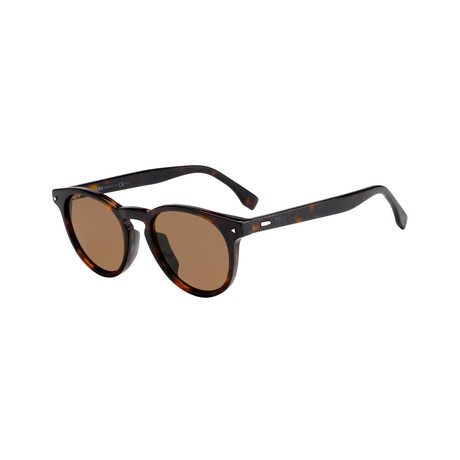 Round Frame Sunglasses // Havana Frame + Brown Lenses