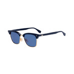 Browline Sunglasses // Black Frame + Blue Lenses