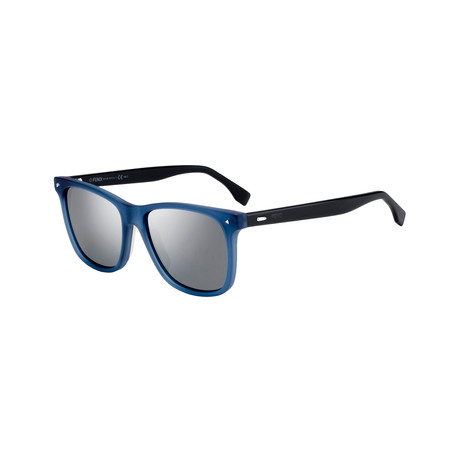 Square Rim Sunglasses // Blue Frame + Black Lenses