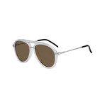 Bold Aviator Sunglasses // Crystal Frame + Brown Lenses