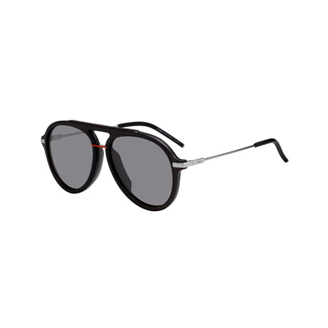 Bold Aviator Sunglasses // Grey Frame + Grey Blue Lenses