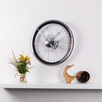 Racing Bike Wheel Clock + Brake Disc // Two Tone // 16.5"