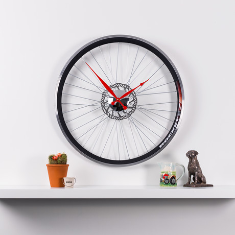 Racing Bike Wheel Clock + Brake Disc // Two Tone // 22.5"