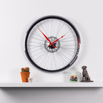Racing Bike Wheel Clock + Brake Disc // Two Tone // 22.5"