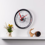 Racing Bike Wheel Clock + Brake Disc // Two Tone // 16.5"