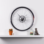 Racing Bike Wheel Clock + Brake Disc // Two Tone // 22.5"