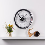 Racing Bike Wheel Clock + Brake Disc // Two Tone // 16.5"