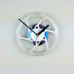Brake Disc Clock + Holographic Disc Decoration // 18 cm