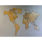 Homizmo Luxury Wooden World Map True Puzzle Brown (39.4"W x 23.6"H)