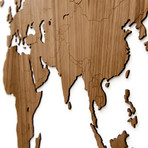 Homizmo Luxury Wooden Wall Map Decoration Exclusive Walnut (51.2"L x 30.8"W)