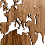 Homizmo Luxury Wooden Wall Map Decoration Exclusive Walnut (51.2"L x 30.8"W)