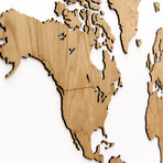 Homizmo Luxury Wooden Wall Map Decoration Exclusive Oak (51.2"L x 30.8"W)