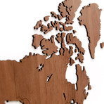 Homizmo Luxury Wooden Wall Map Decoration Exclusive Sapele (51.2"L x 30.8"W)
