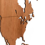 Homizmo Luxury Wooden Wall Map Decoration Exclusive Sapele (51.2"L x 30.8"W)