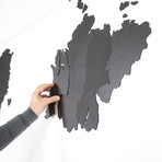 Homizmo Luxury Wooden Wall Map Decoration Giant // Black