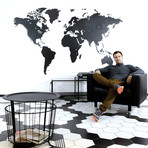 Homizmo Luxury Wooden Wall Map Decoration Giant // Black