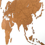 Homizmo Luxury Wooden Wall Map Decoration Giant // Brown