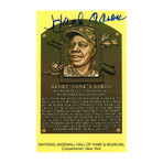Hank Aaron Signed Hall Of Fame Plaque Postcard