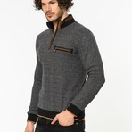 Quarter-Zip Sweatshirt // Dark Blue (M)