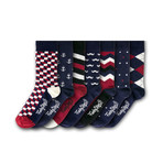 Socks // Red + Black + White // Set of 7