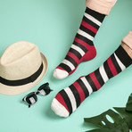 Socks // Red + Black + White // Set of 7