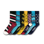 Socks // Teal + Yellow + Red // Set of 7