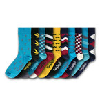 Socks // Teal + Yellow + White // Set of 10