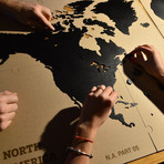 Homizmo Luxury Wooden World Map True Puzzle Black (39.4"W x 23.6"H)