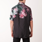 Mauricio Short Sleeve Fitted // Pink On Black (M)