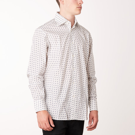 Art Long Sleeve Regular Fit Shirt // White + Navy (XS)